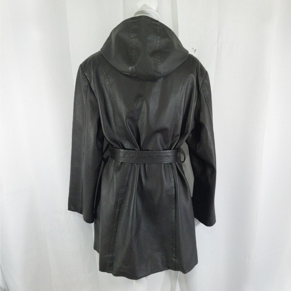 GIORGIO ST. ANGELO! DEEPEST ESPRESSO BROWN BELTED TIE WAIST JACKET, COAT! SZ XL - Picture 8 of 12